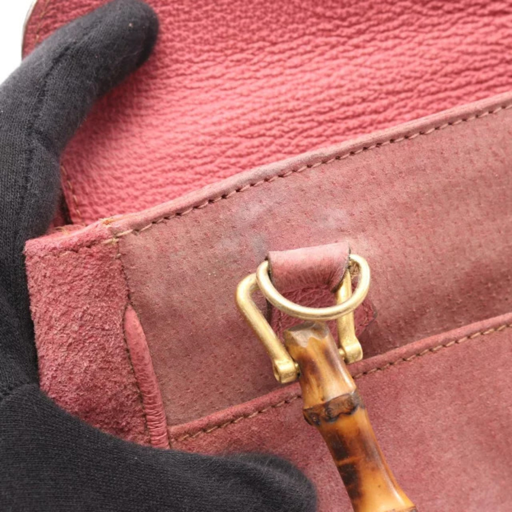 Gucci Bamboo Handbag Suede Leather Pink - Picture 8 of 8